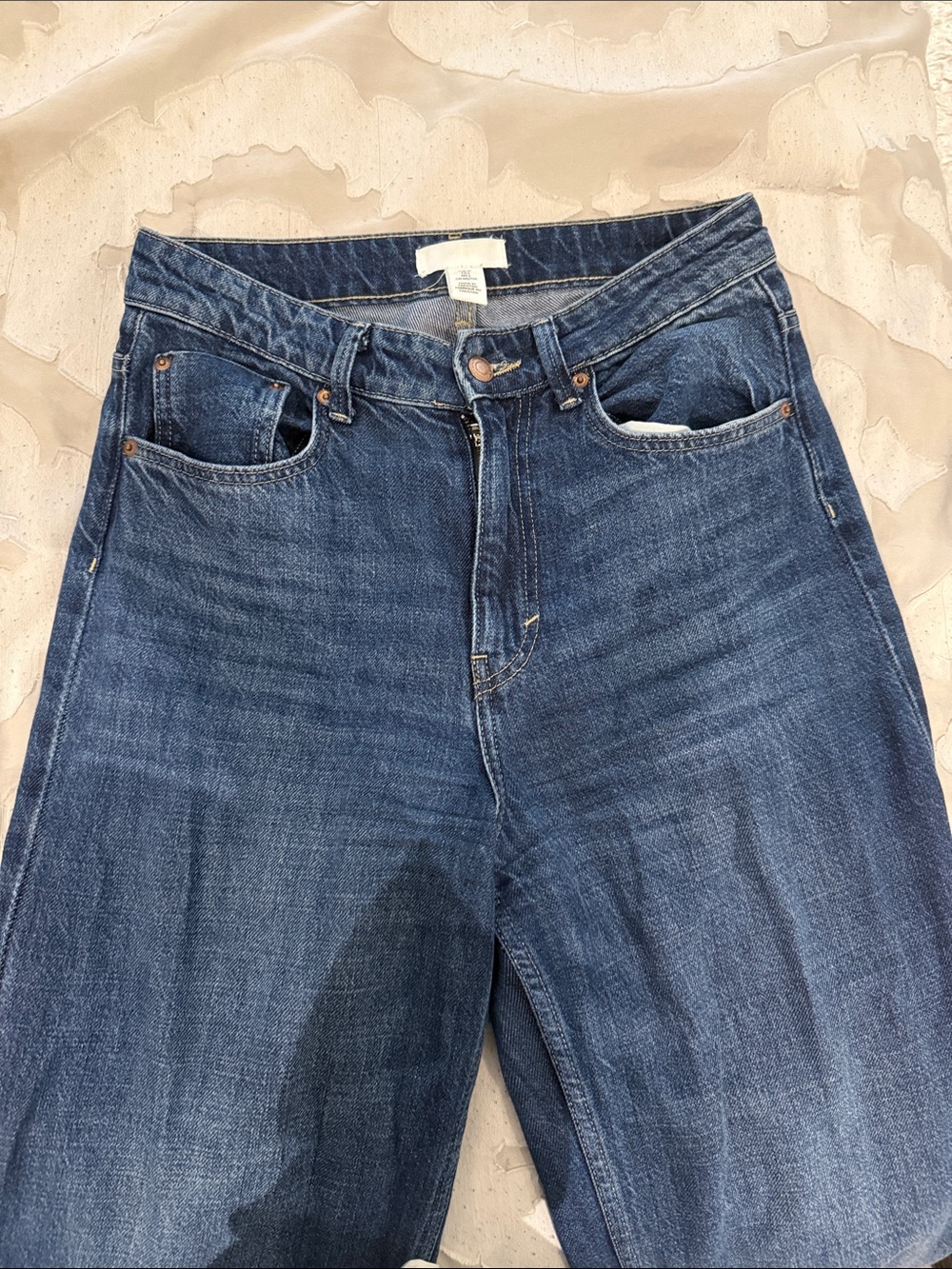 H&M Women High Rise Dark Blue Jeans